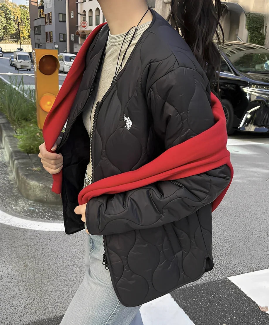 日本直送U.S. POLO ASSN Nylon Quilted Jacket Double Zip - HLY &amp; CHOCCICO