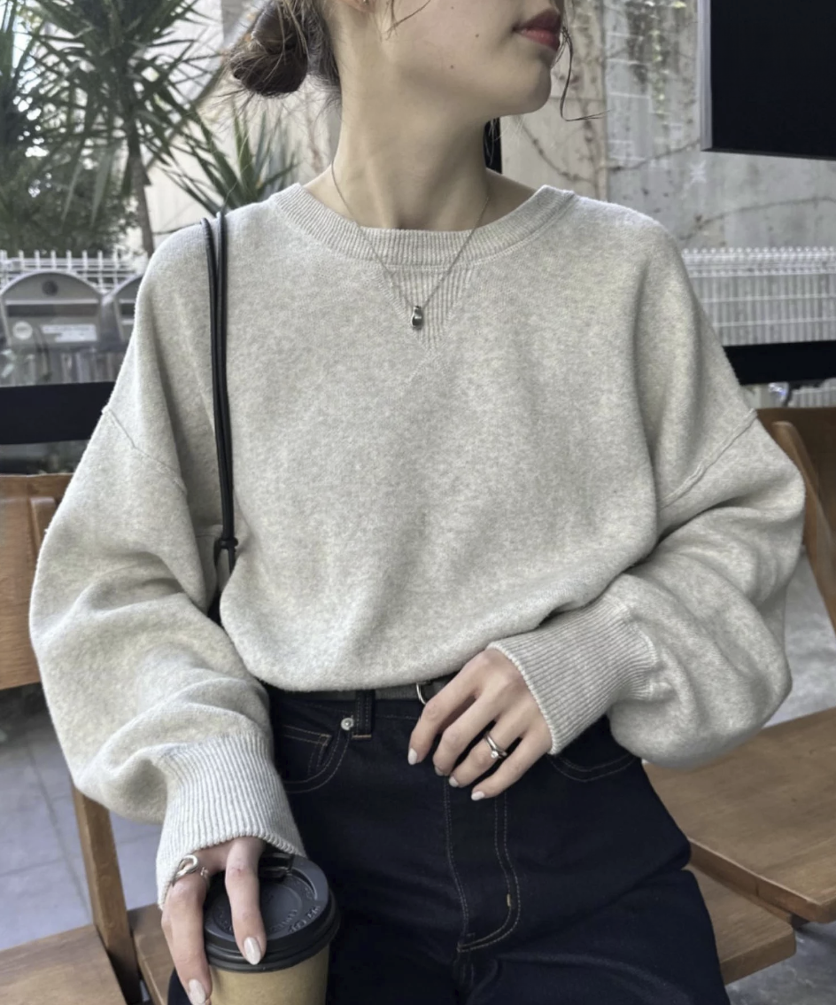 日本直送 Sweat-Like Volume Sleeve Knit - HLY &amp; CHOCCICO