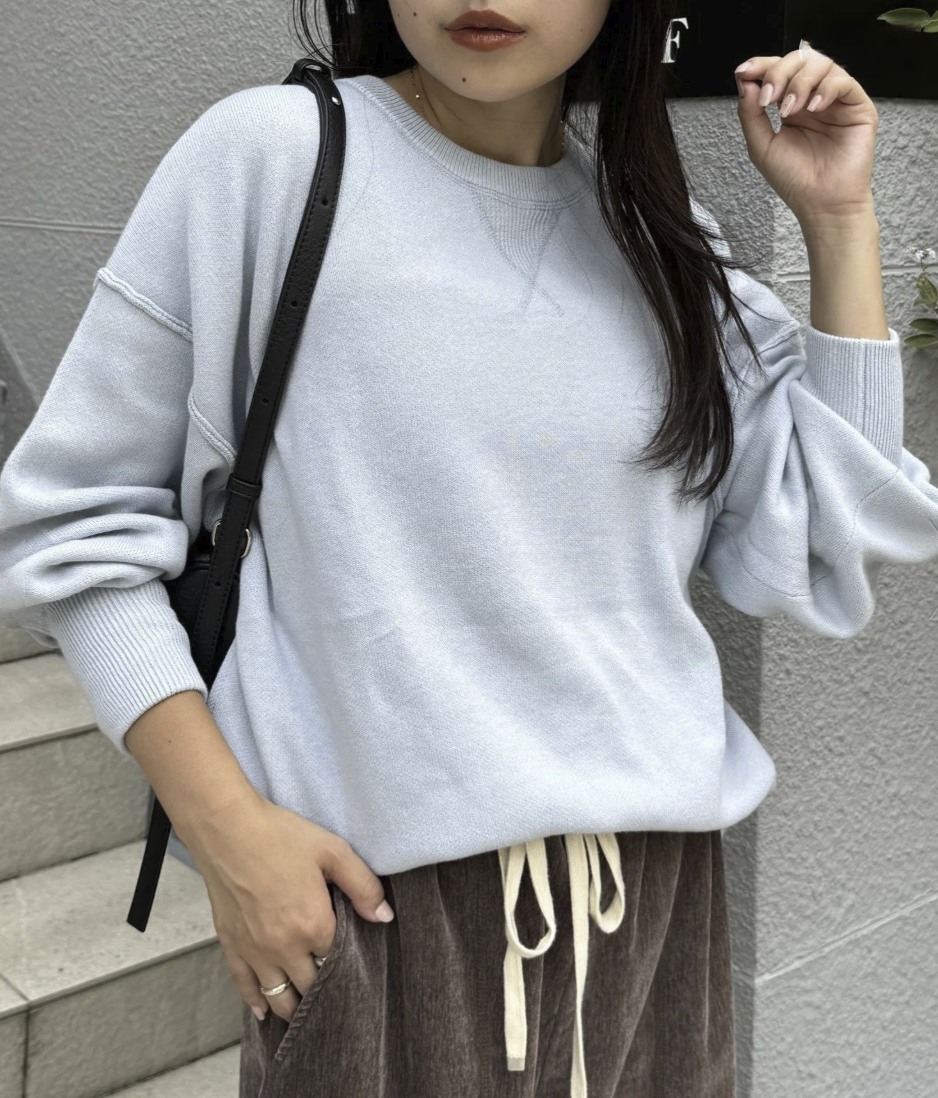 日本直送 Sweat-Like Volume Sleeve Knit - HLY &amp; CHOCCICO