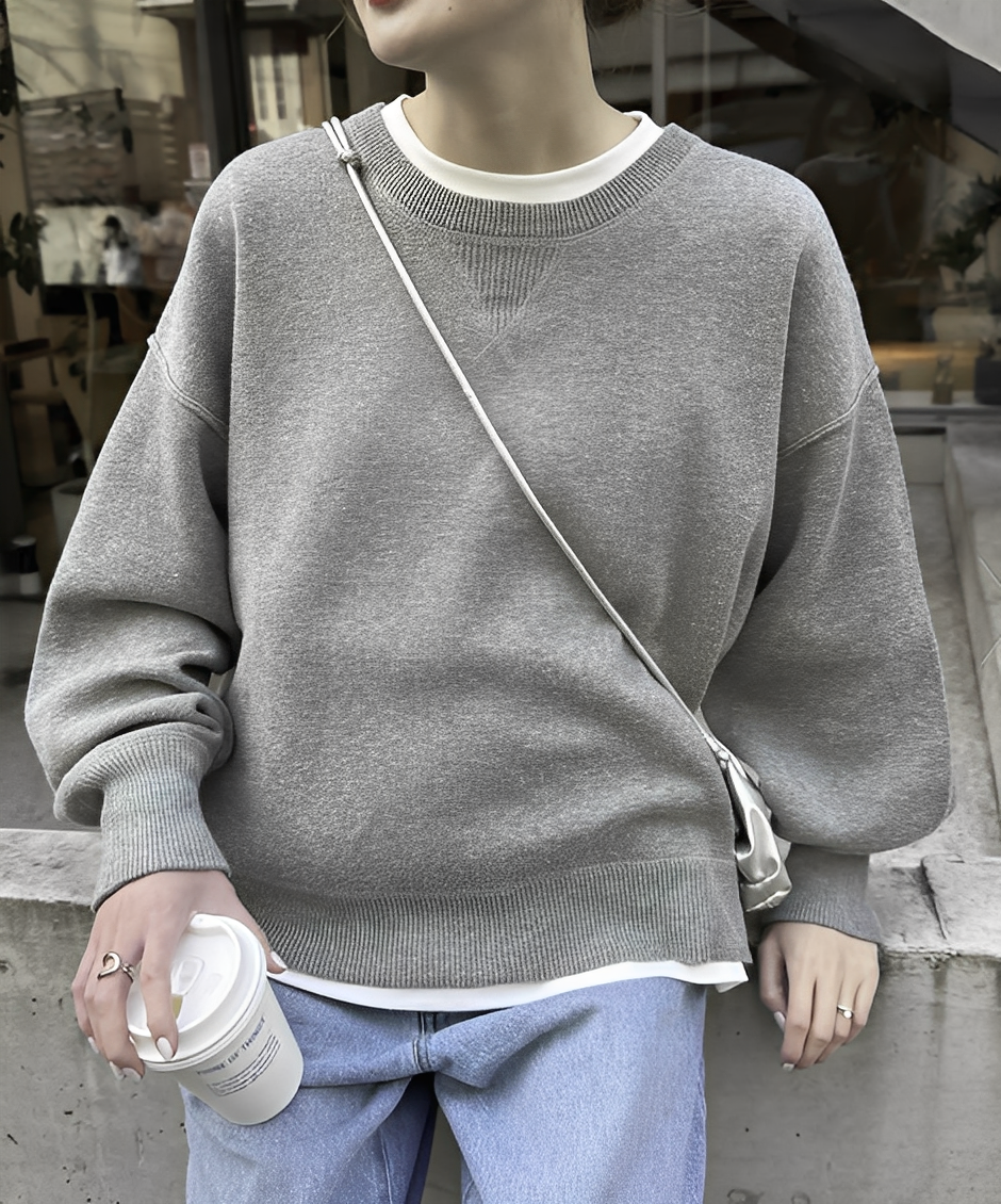 日本直送 Sweat-Like Volume Sleeve Knit - HLY &amp; CHOCCICO