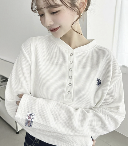 日本直送U.S.POLO ASSN. One-Point Embroidery Long Sleeve