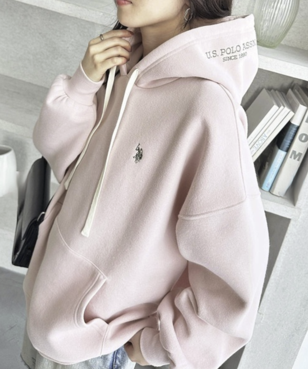 日本直送【U.S. POLO ASSN.】 Hood Embroidery Lining Brushed Hoodie - HLY &amp; CHOCCICO