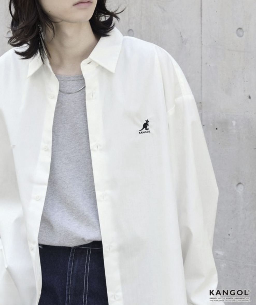 🔥限時優惠 優惠完結後會照原價發售🔥日本直送KANGOL 別注 One-Point Logo Embroidery Assortment Regular Color Long Sleeve Shirt - HLY &amp; CHOCCICO