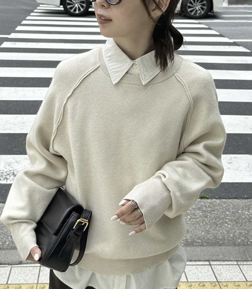 日本直送 26AW Sweat-Like Volume Sleeve Knit - HLY &amp; CHOCCICO