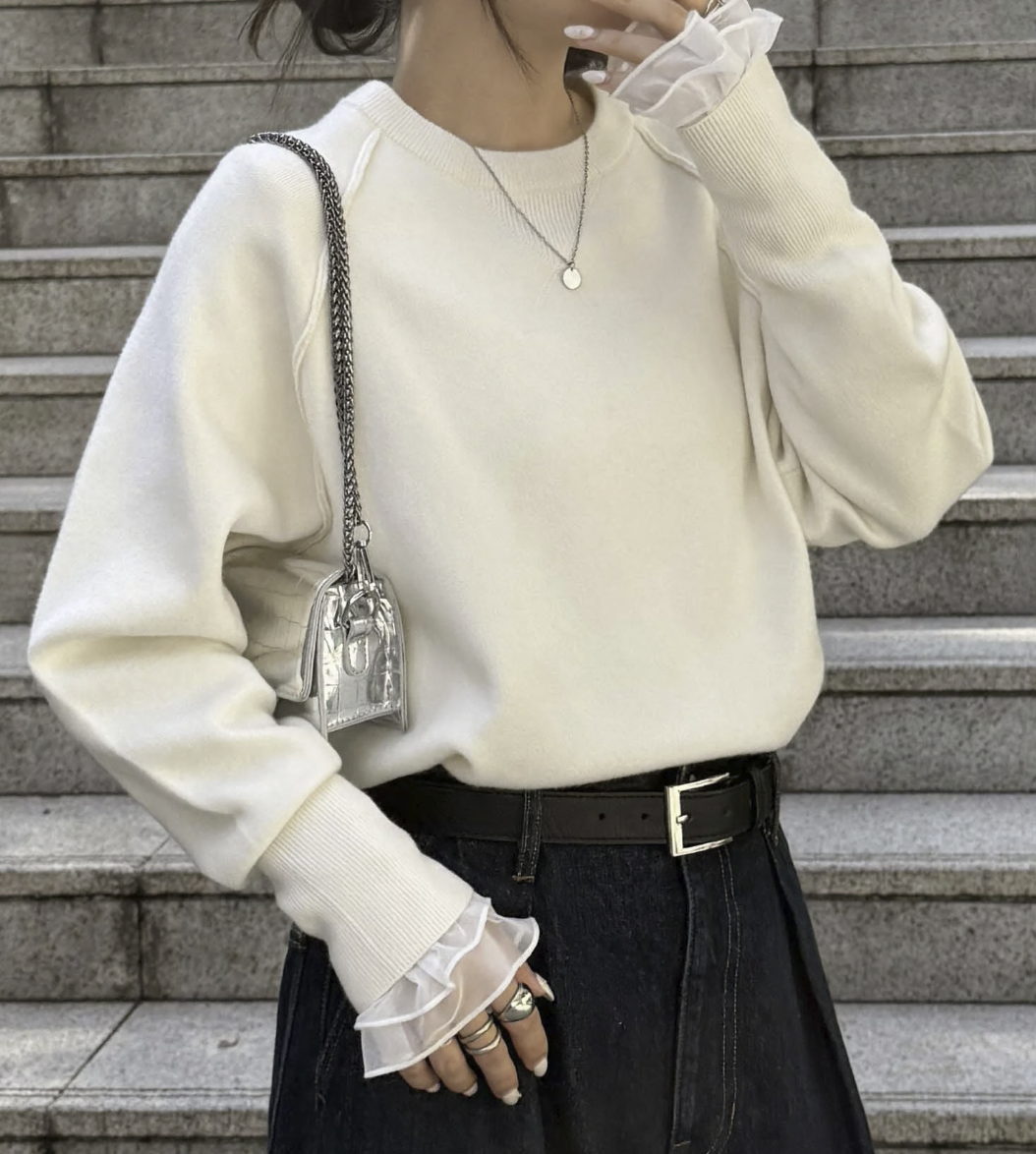 日本直送 26AW Sweat-Like Volume Sleeve Knit - HLY &amp; CHOCCICO