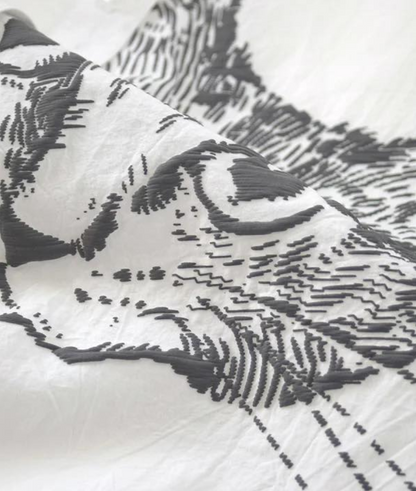 日本直送 Cat Face Embroidery Style Printed Shirt