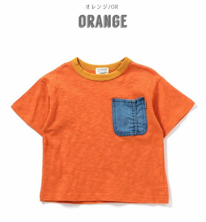 🌟售完即止🌟日本直送F.O.KIDS Denim pocket Tee