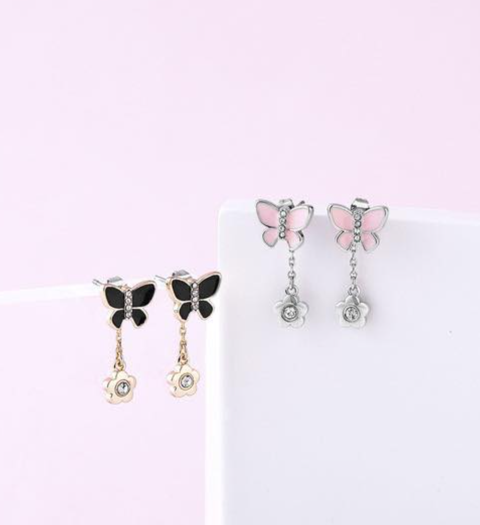日本直送MARY QUANT Butterfly Ribbon Earrings