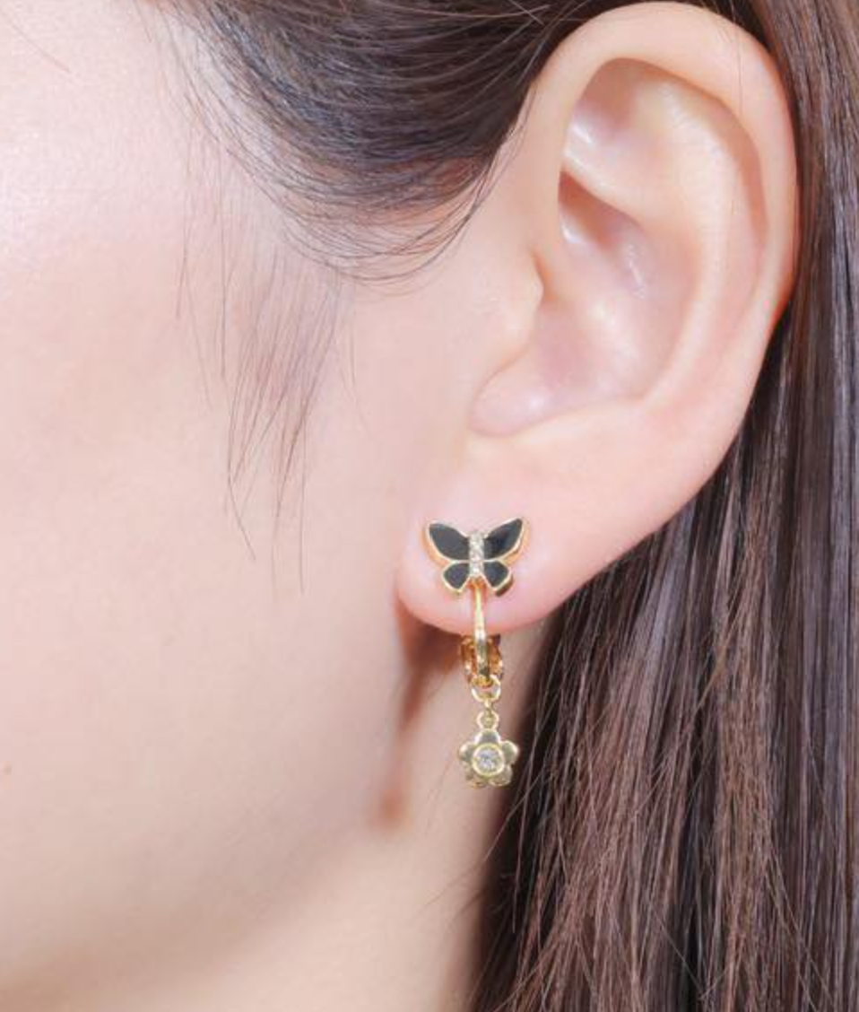 日本直送MARY QUANT Butterfly Ribbon Earrings