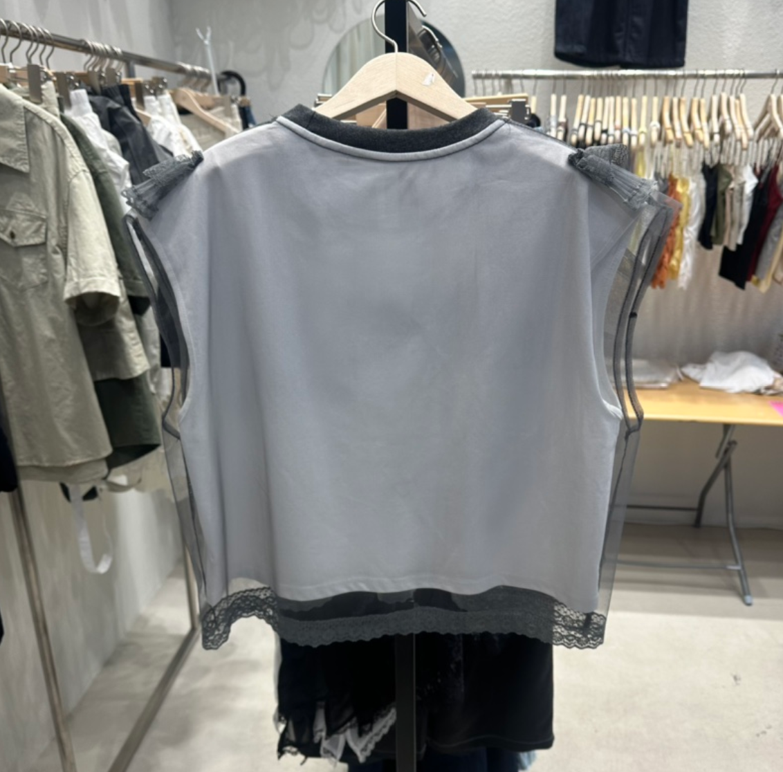 韓國直送Lace Illusion Tee