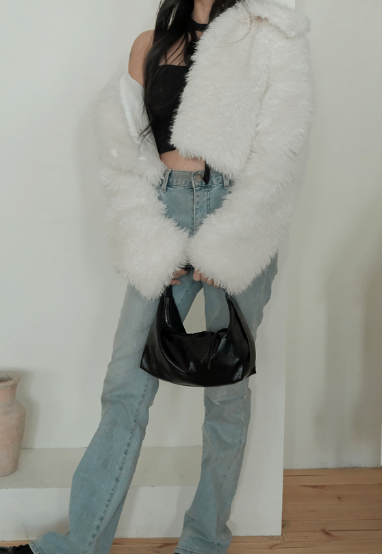 韓國直送Glossy Tote Soft Leather 2-way Bag