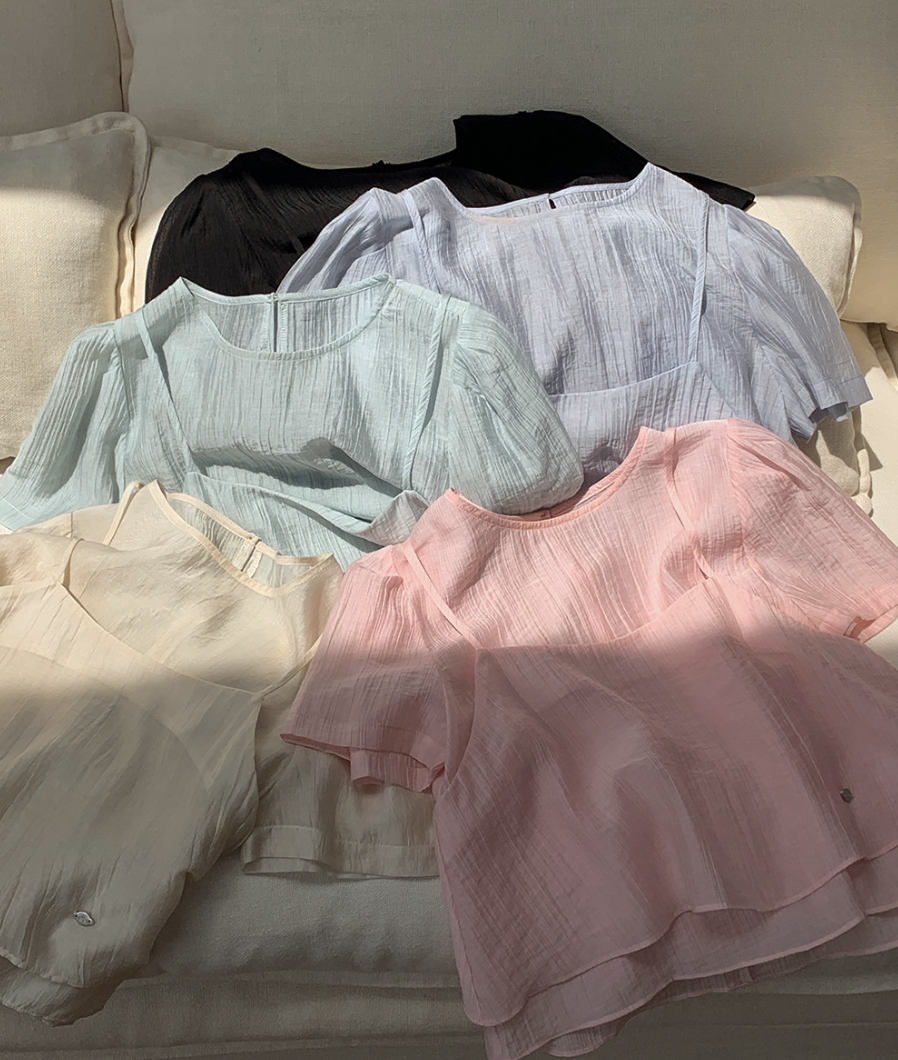 韓國直送Chiffon Layered Mist Top