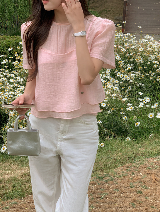 韓國直送Chiffon Layered Mist Top