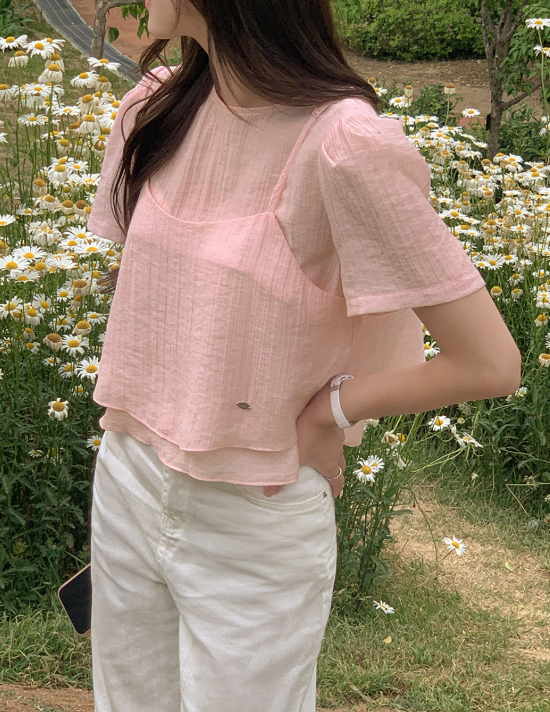 韓國直送Chiffon Layered Mist Top