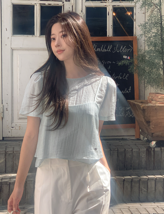 韓國直送Chiffon Layered Mist Top