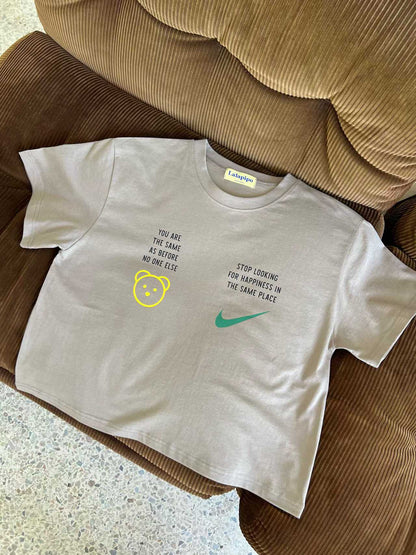 Korean Direct Shipping Chilling Bear Graphic Tee / Shorts