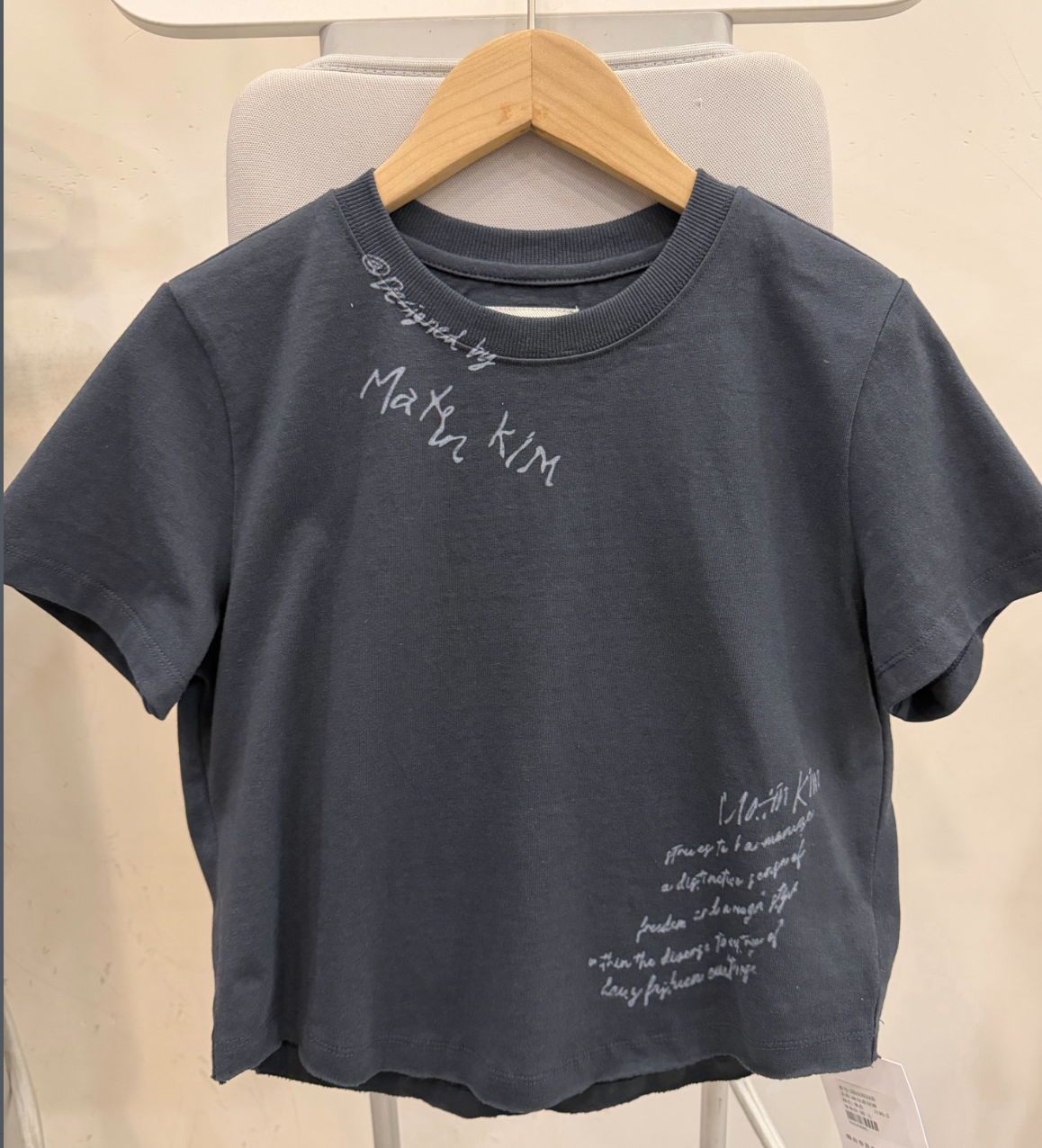 Matin Kim Graffiti Round Hem Crop Tee