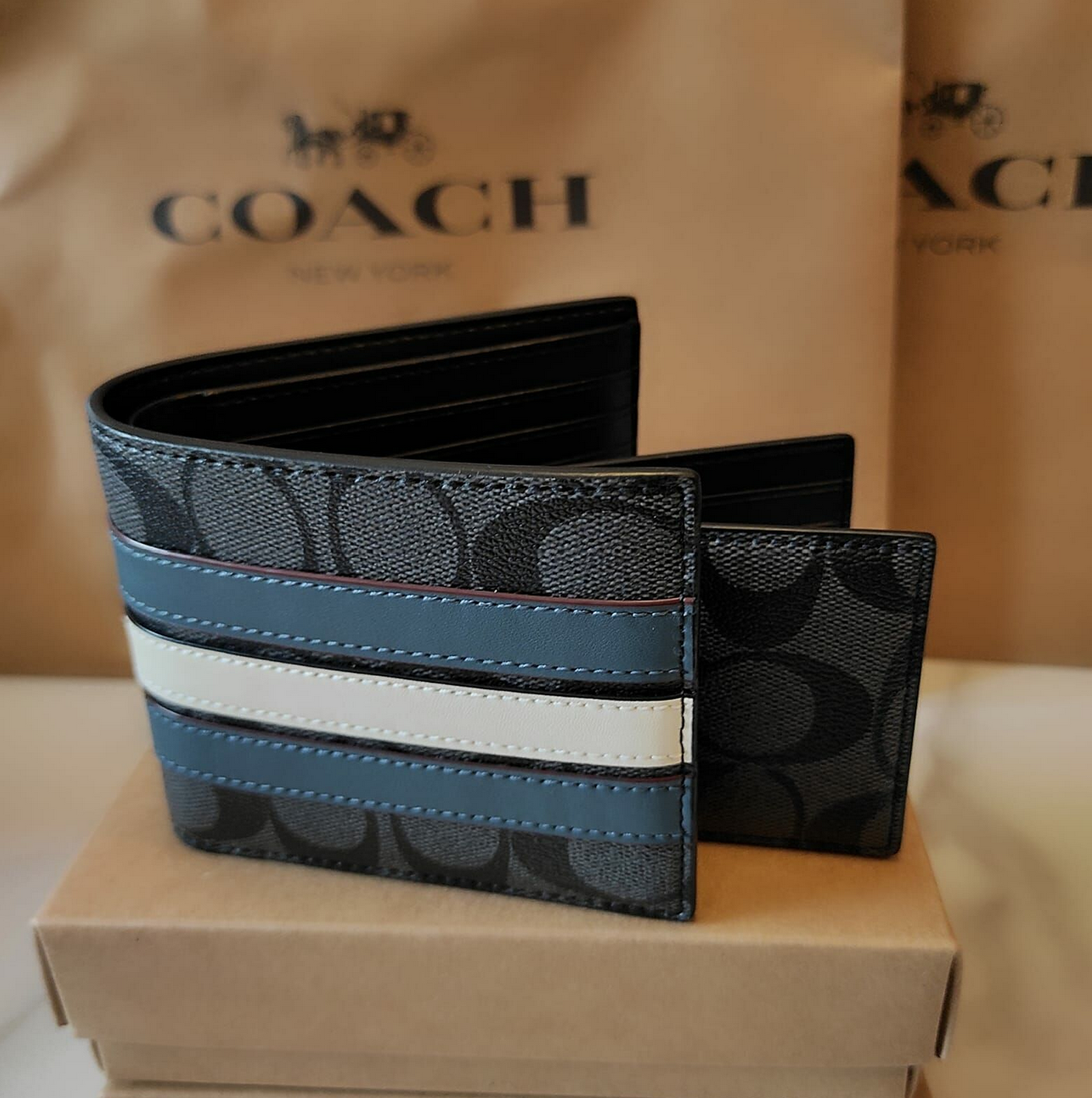 Coach 男裝銀包 (1+1 套裝)