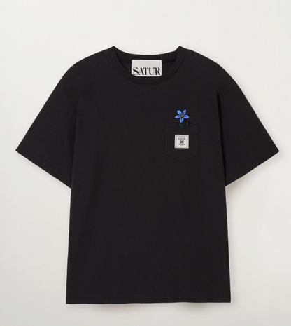 Korea Satur Flower Pocket Tee