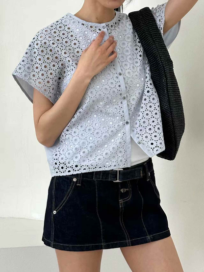 Korea Direct Amélie Floral Eyelet Shirt