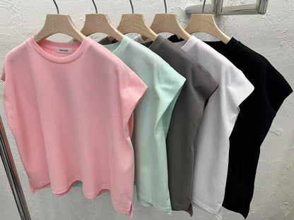 韓國直送Padded-Look Boxy Muscle Tee
