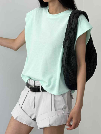 韓國直送Padded-Look Boxy Muscle Tee