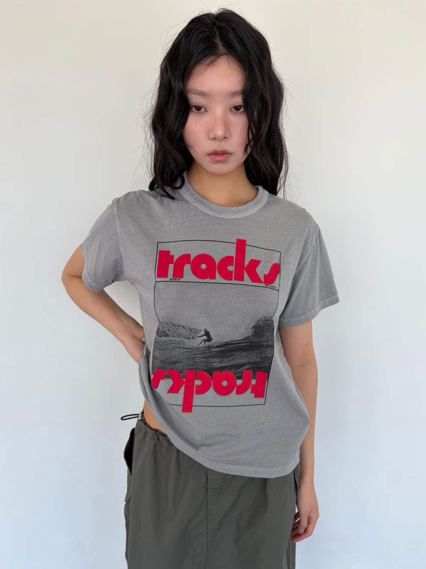Korean Direct Delivery Tracks "Inverted Graphic Tee / Skirt