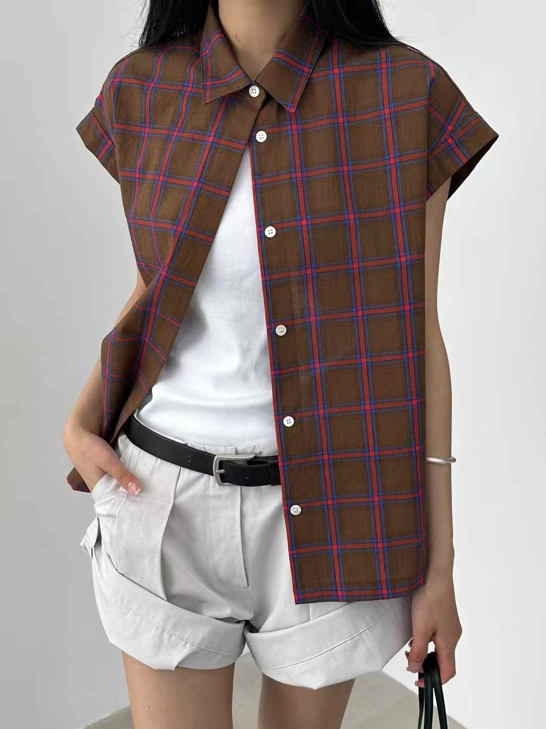韓國直送Chic Grid Pattern Shirt