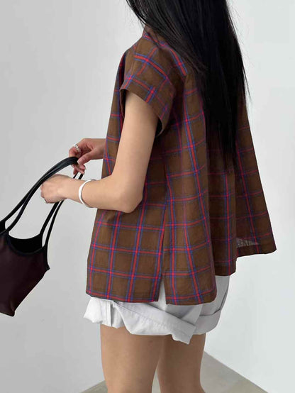 韓國直送Chic Grid Pattern Shirt