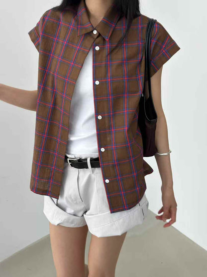韓國直送Chic Grid Pattern Shirt