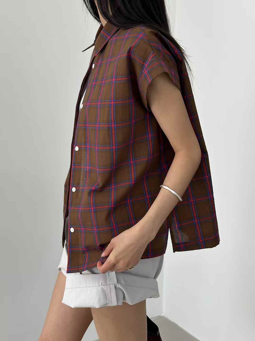 韓國直送Chic Grid Pattern Shirt