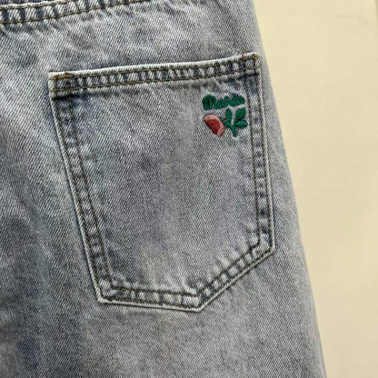 韓國直送Marie Sweetie Embroidered Wide-Leg Jeans