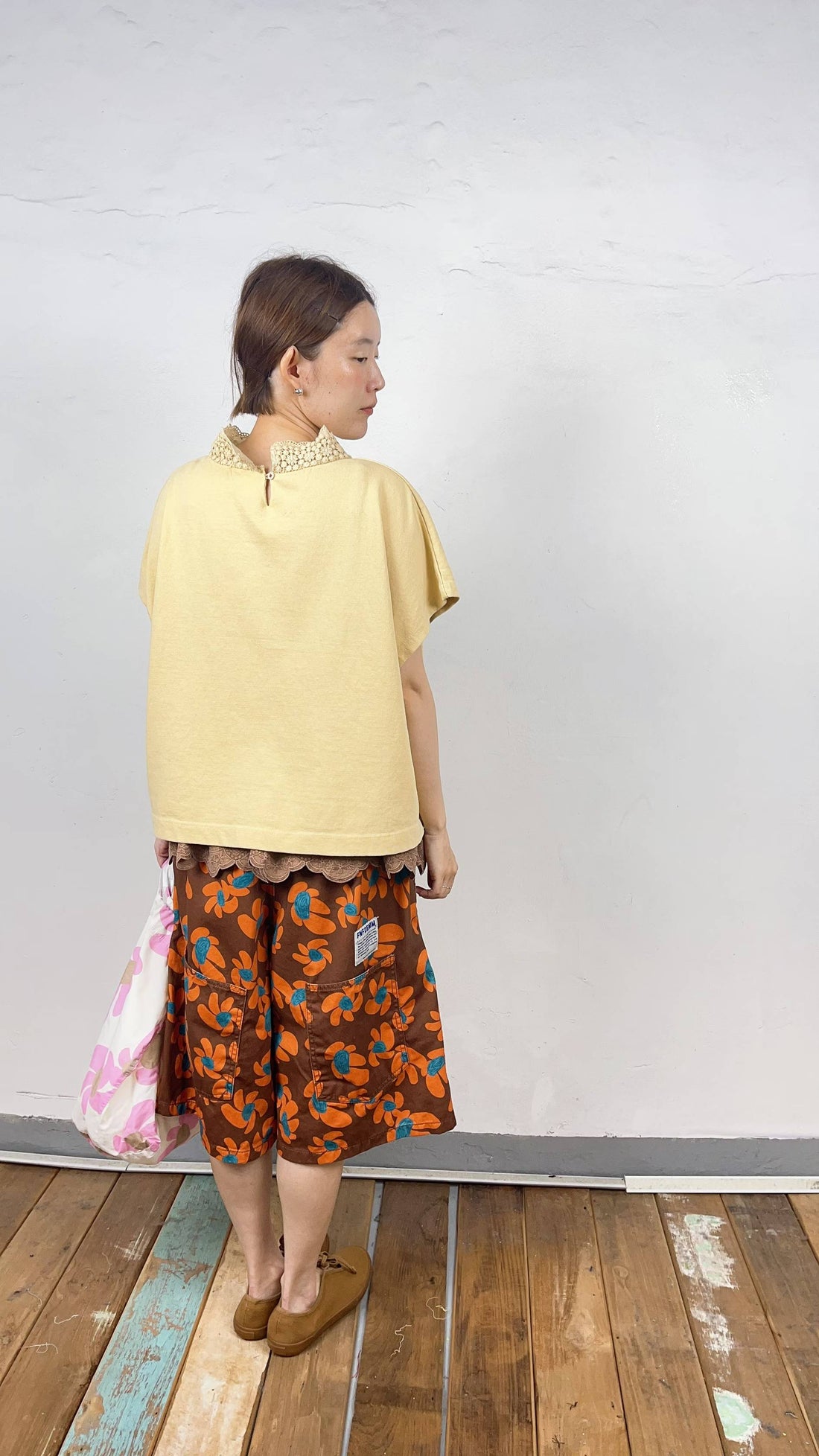 韓國直送Relaxed Drawstring Tee ✅黃色Tee (現貨 1)
