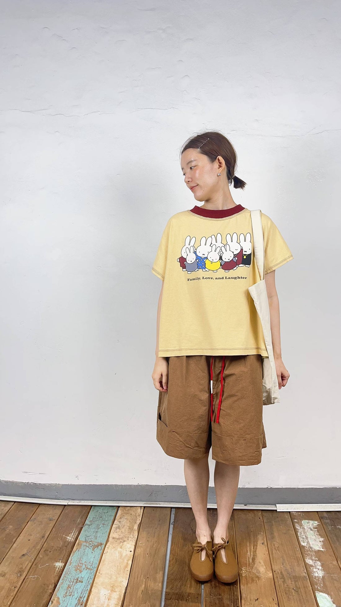韓國直送Miffy Family Love Shorts ✅Shorts 啡色 (現貨 1)