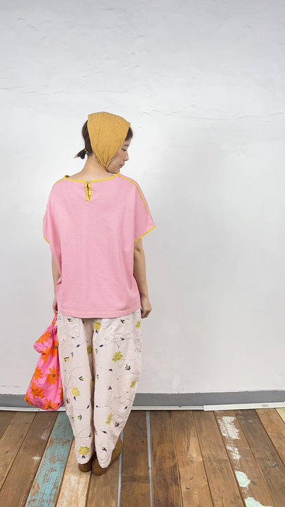 Korean Direct Delivery Contrast Piping Boxy Tee