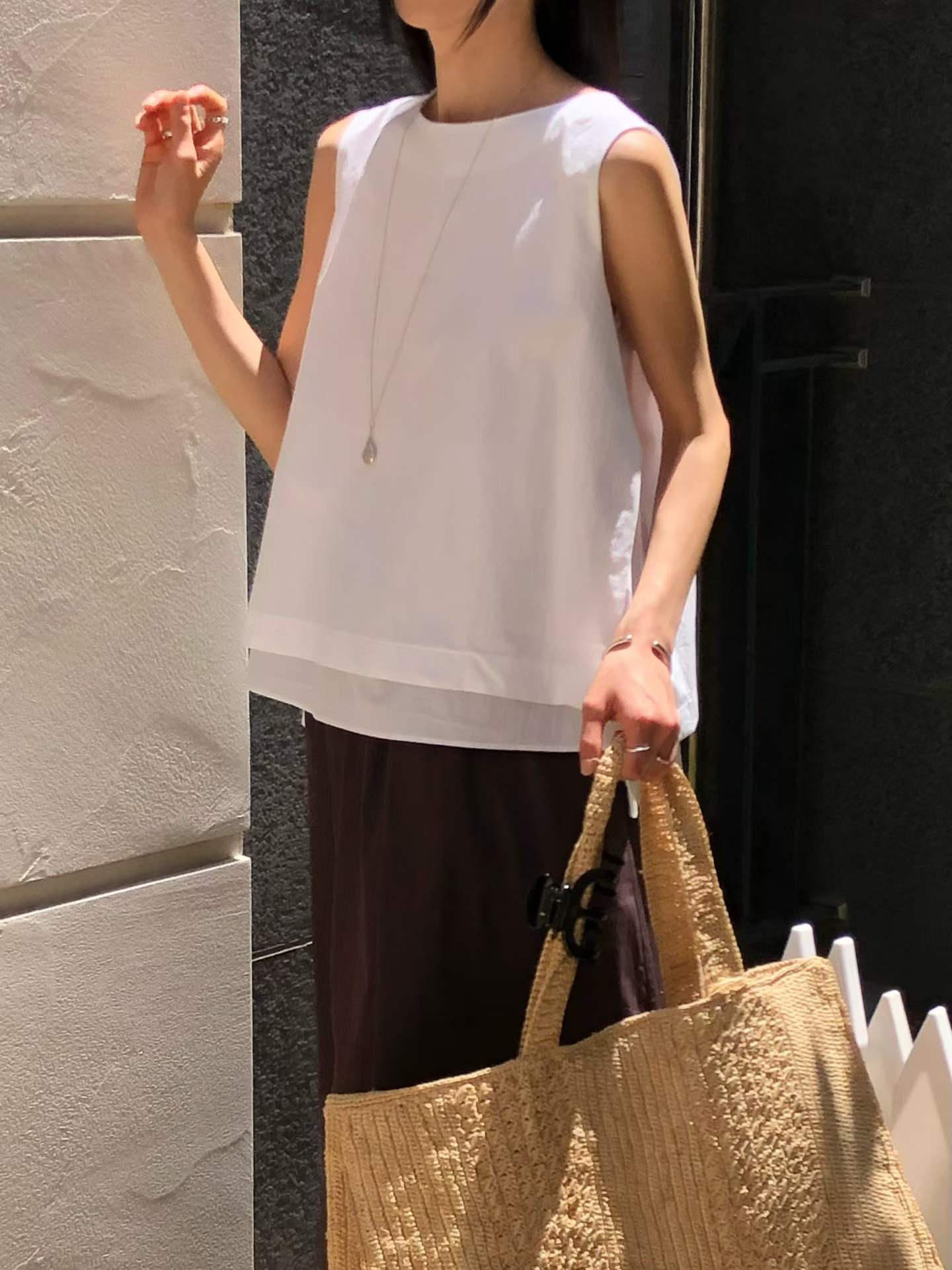 韓國直送Minimalist Layered Sleeveless Top / Skirt