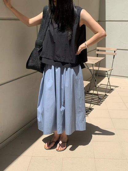 韓國直送Minimalist Layered Sleeveless Top / Skirt