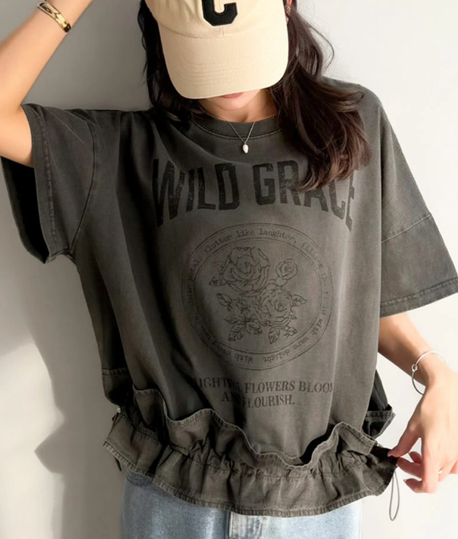 日本直送Mily Bilet Frill Print Tee ❤️‍🔥截單日6月26 ❤️‍🔥