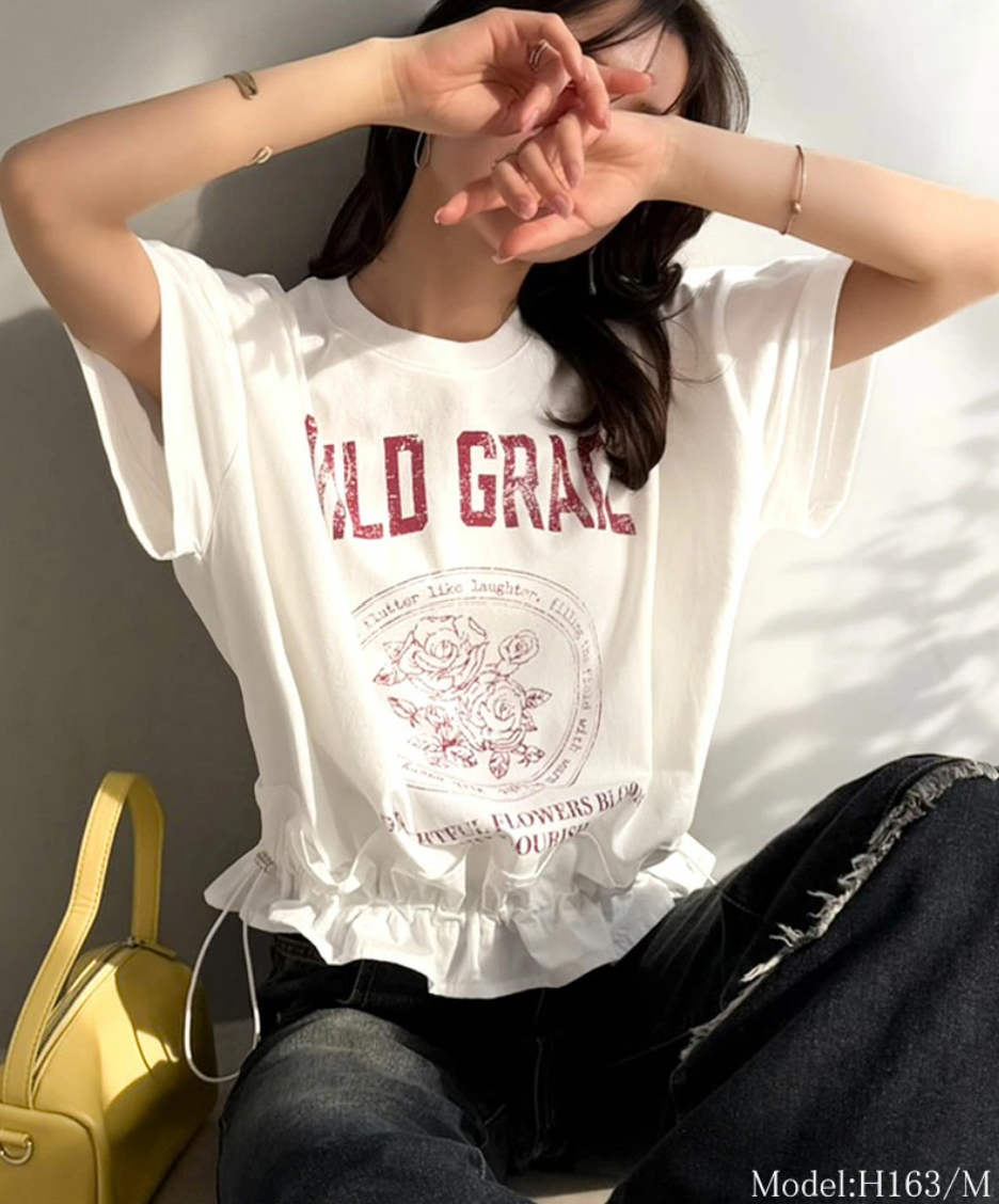 日本直送Mily Bilet Frill Print Tee ❤️‍🔥截單日6月26 ❤️‍🔥