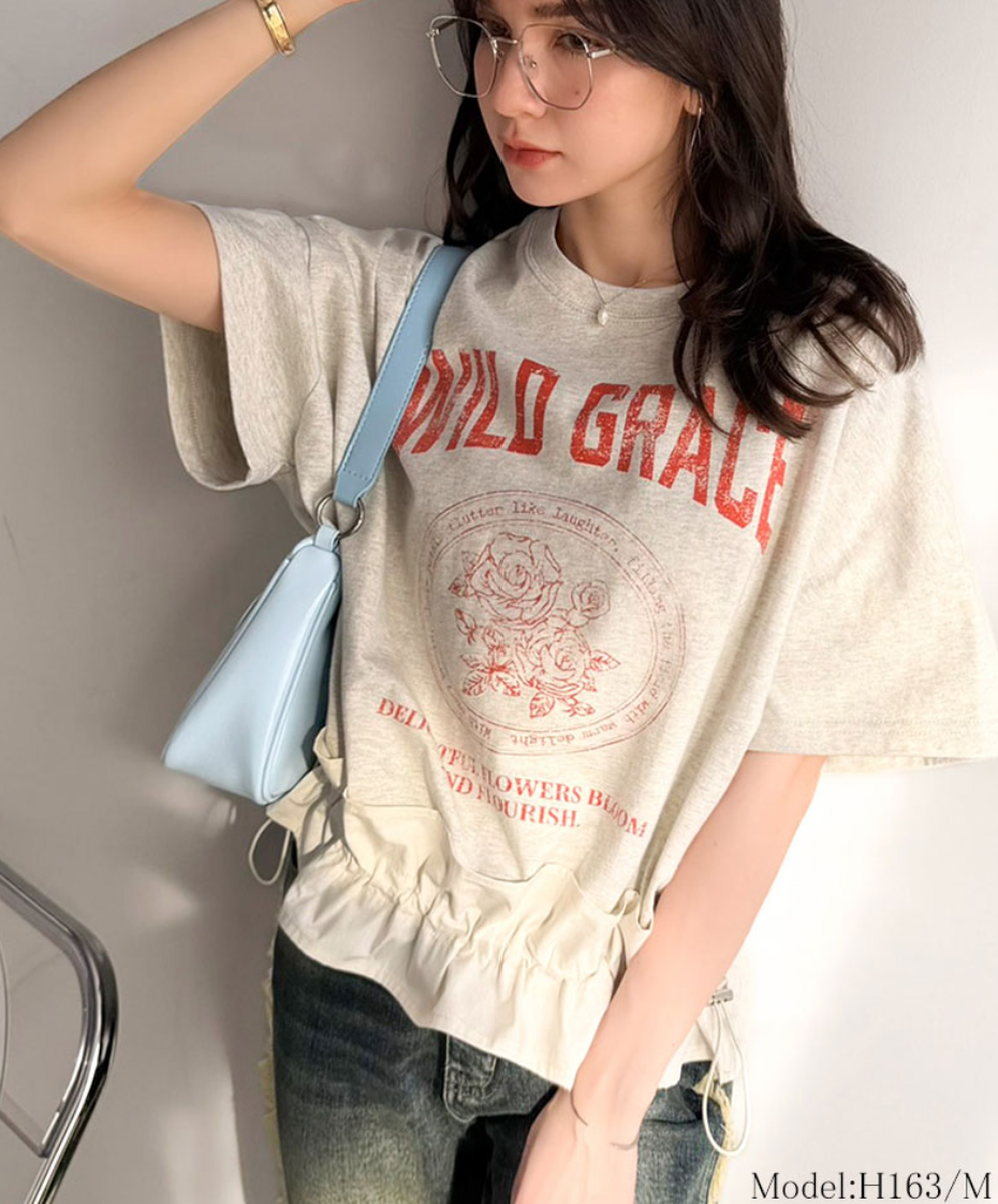 日本直送Mily Bilet Frill Print Tee ❤️‍🔥截單日6月26 ❤️‍🔥