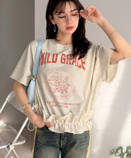 日本直送Mily Bilet Frill Print Tee ❤️‍🔥截單日6月26 ❤️‍🔥