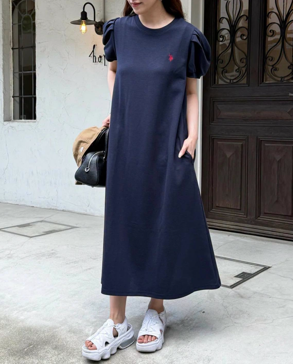 Direct from Japan US POLO ASSN Balloon Sleeve Natural Flare Dress