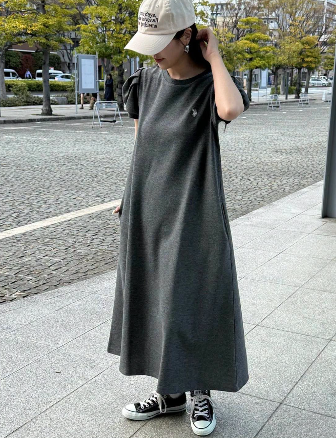 Direct from Japan US POLO ASSN Balloon Sleeve Natural Flare Dress