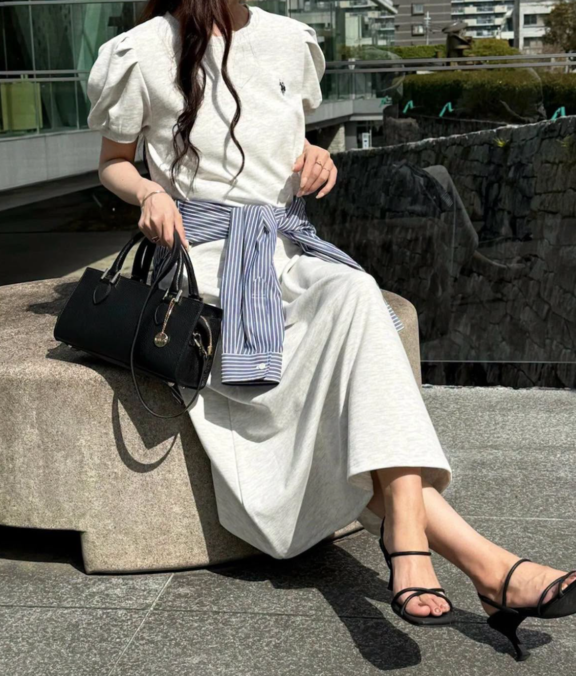 Direct from Japan US POLO ASSN Balloon Sleeve Natural Flare Dress