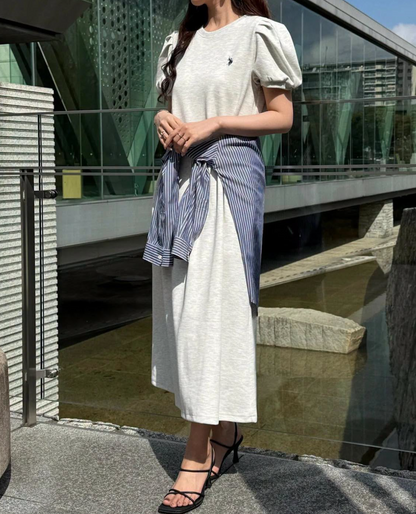 Direct from Japan US POLO ASSN Balloon Sleeve Natural Flare Dress