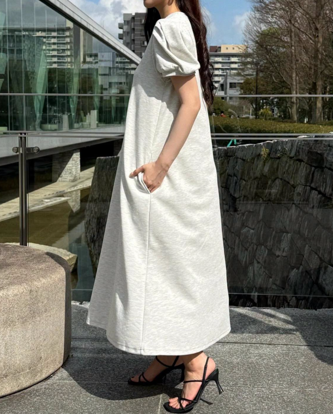 Direct from Japan US POLO ASSN Balloon Sleeve Natural Flare Dress