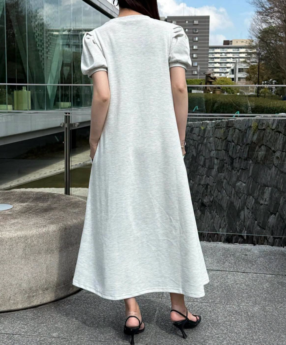Direct from Japan US POLO ASSN Balloon Sleeve Natural Flare Dress