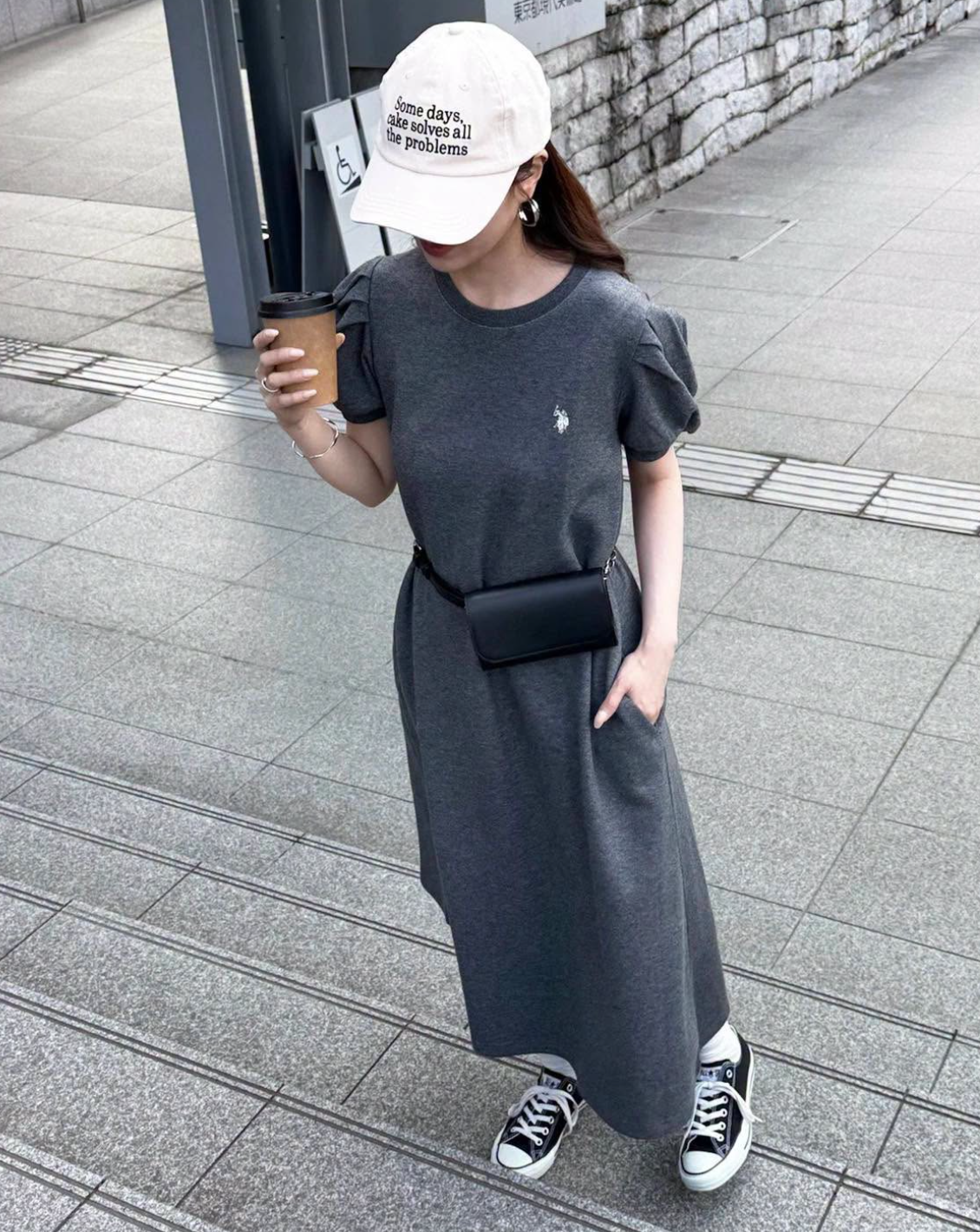 Direct from Japan US POLO ASSN Balloon Sleeve Natural Flare Dress