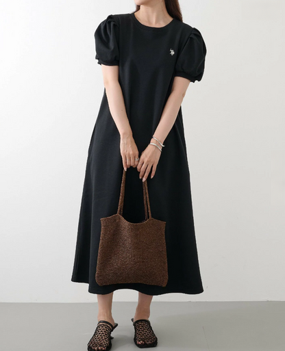 Direct from Japan US POLO ASSN Balloon Sleeve Natural Flare Dress