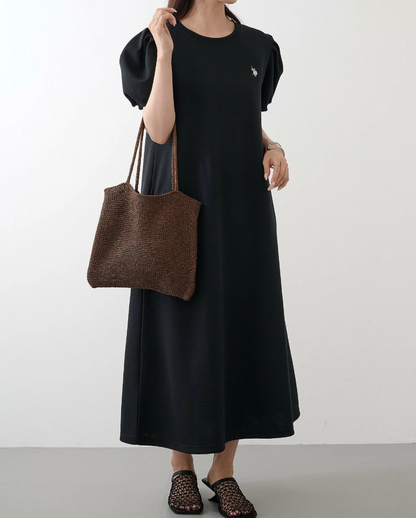 Direct from Japan US POLO ASSN Balloon Sleeve Natural Flare Dress